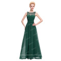 Starzz sin mangas de gasa largo verde oscuro vestido de dama de honor formal ST000064-4